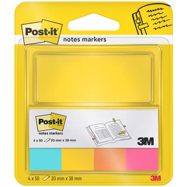 Post-it Haftstreifen Page Marker 20x38mm sort 4x50Bl