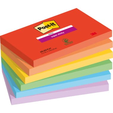Post-it Haftnotiz Super Sticky 127x76mm sort 6St.