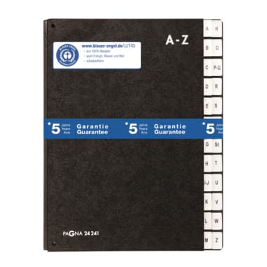 Pagna Pultordner DIN A4 A-Z 24Fächer Hartpappe sw