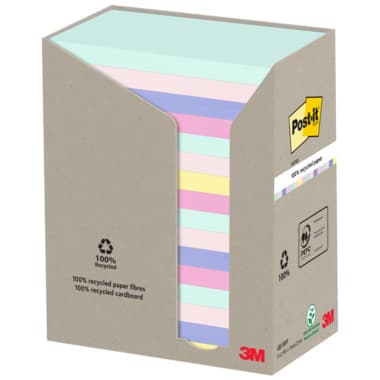Post-it Haftnotiz Recycling 127x76mm sort 16x100Bl