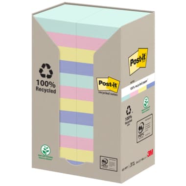 Post-it Haftnotiz Recycling Notes 51x38mm sort 24St