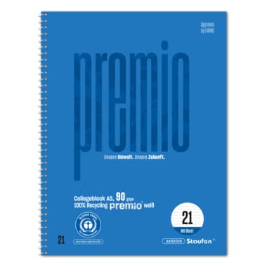Staufen Collegeblock Premio A5 80Bl. 6xgel Lin21 lin