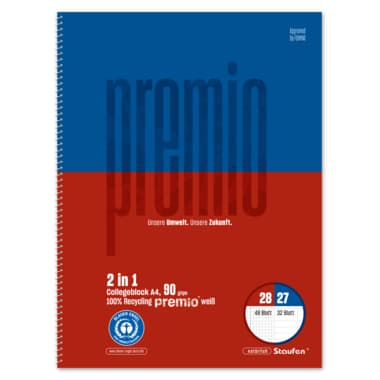Staufen Collegeblock Premio A4 80Bl. 4xgel Lin27/28