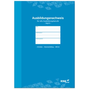 RNK Ausbildungs-Nachweis DIN A4 28Bl. tägliche Eintragung