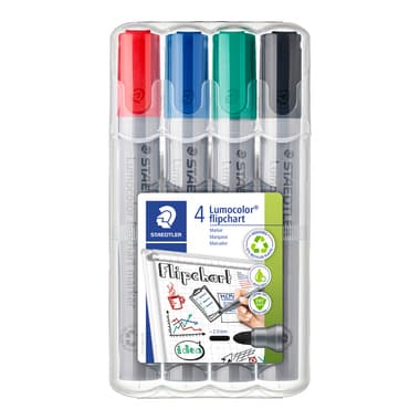 Staedtler Flipchartmarker Lumocolor 2mm sort 4 St.