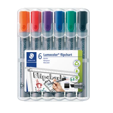 Staedtler Flipchartmarker Lumocolor 2-5mm sort. 6 St.