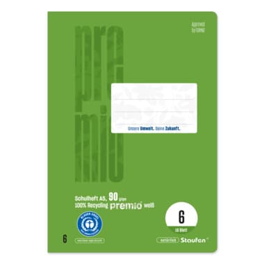 Staufen Schulheft Premio A5 90g 16Bl Lin6 bl