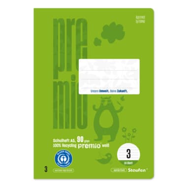 Staufen Schulheft Premio A5 90g 16Bl Lin3 lin