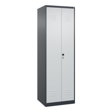 C+P Schwarz-Weiß-Spind 185x60x50cm 2Abteile an/lgr