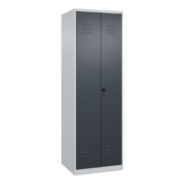 C+P Schwarz-Weiß-Spind 185x60x50cm 2Abteile lgr/an