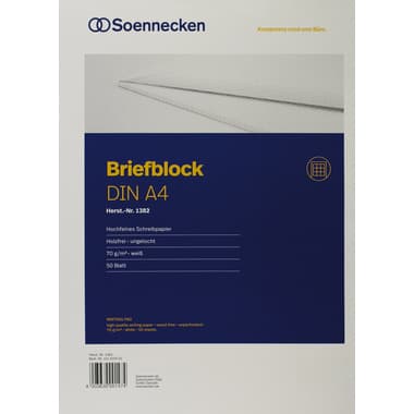 Soennecken Briefblock DIN A4 70g holzfrei 50Blatt kar. ws