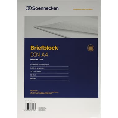 Soennecken Briefblock DIN A4 70g hf 50Bl. rautiert ws
