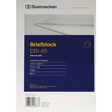 Soennecken Briefblock DIN A5 70g blanko 50Blatt ws