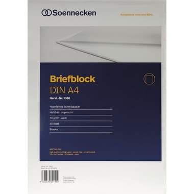 Soennecken Briefblock A4 70g 50Bl blanko ws