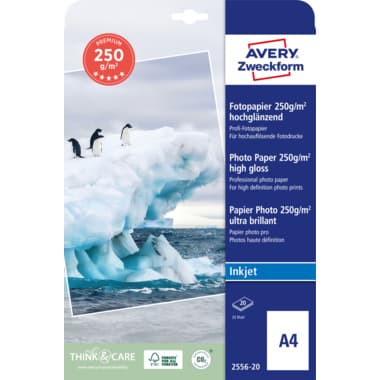 Avery Zweckf. Fotopapier Premium DIN A4 250g ws 20 Bl.
