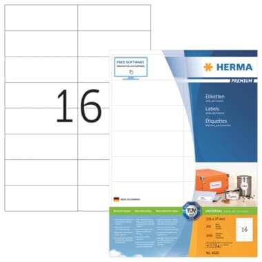 Herma Etikett PREMIUM 105x37mm sk ws 3.200 St.
