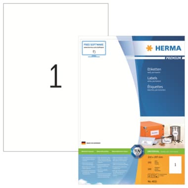 Herma Etikett PREMIUM 210x297mm weiß 200 St./Pack.