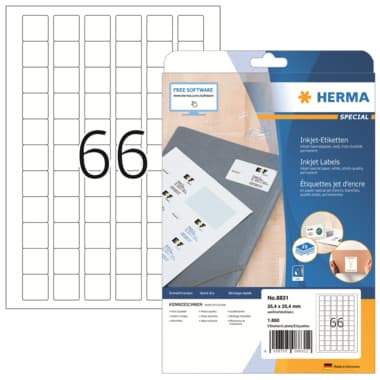 Herma Etikett SPECIAL 25,4x25,4mm ws 1.650 St.