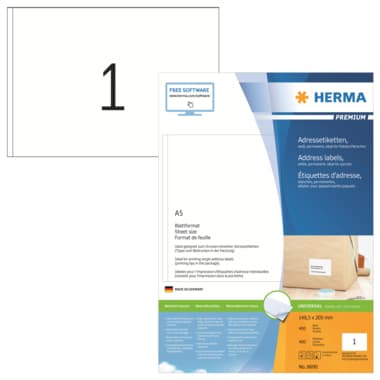 Herma Etikett PREMIUM 148,5x205mm weiß 400St