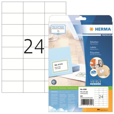 Herma Etikett 70x37mm weiß 600 St./Pack