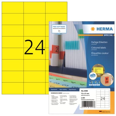 Herma Etikett 70x37mm gelb 2.400 St./Pack.