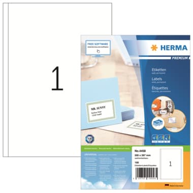 Herma Etikett PREMIUM 200x297mm weiß 100 St./Pack.