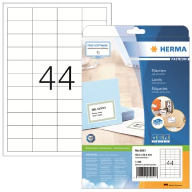 Herma Etikett PREMIUM 48,3x25,4mm ws 1.100 St.