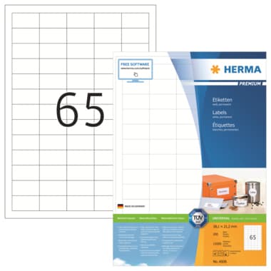 Herma Etikett PREMIUM 38,1x21,2mm ws 13.000 St.