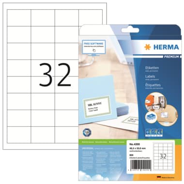 Herma Etikett PREMIUM 48,3x33,8 mm ws 800 St.