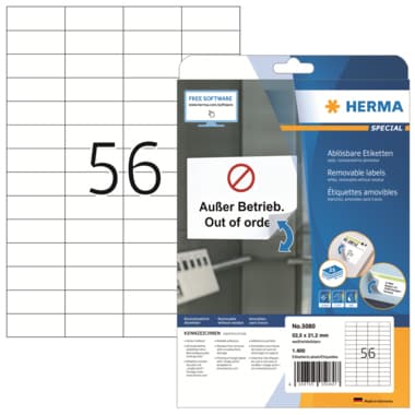 Herma Etikett 52,5x21,2mm ablösbar ws 1.400 St.