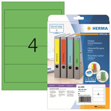 Herma Ordneretikett 192x61mm sk grün 80 St./Pack.