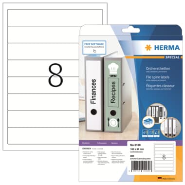 Herma Ordneretikett schmal/kurz weiß 200St