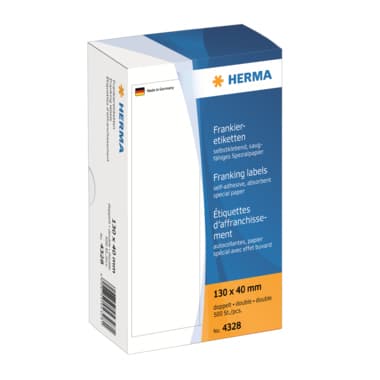 Herma Frankieretikett 130x40mm doppelt ws 500 St.