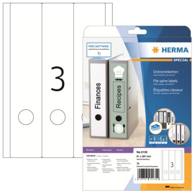 Herma Ordneretikett lang/breit sk ws 75 St./Pack.