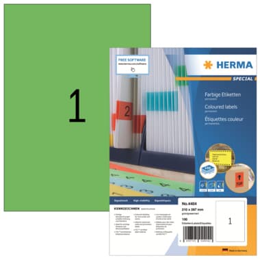 Herma Etikett SPECIAL 210x297mm grün 100 St./Pack.