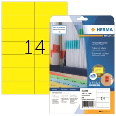 Herma Etikett SPECIAL 105x42,3mm gelb 280 St./Pack.