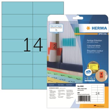 Herma Etikett SPECIAL 105x42,3mm blau 280 St./Pack.