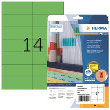 Herma Etikett SPECIAL 105x42,3mm grün 280 St./Pack.