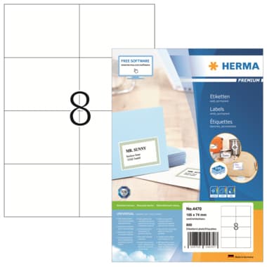 Herma Etikett PREMIUM 105x74mm weiß 800 St./Pack.