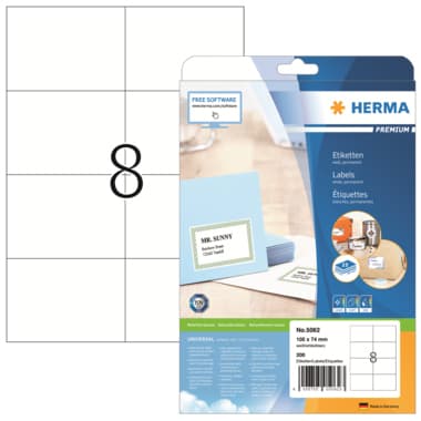 Herma Etikett 105x74mm matt ws 200St