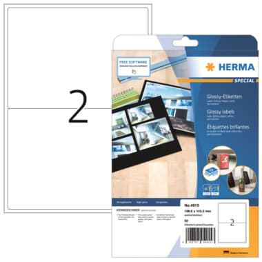 Herma Etikett glossy 199,6x143,5mm ws A4 50 St.
