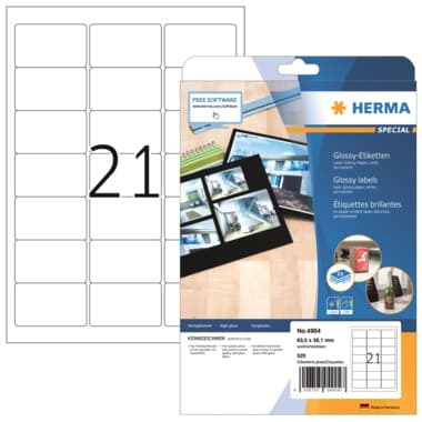 Herma Etik. SuperPrint Glossy 63,5x38,1mm ws 525 St.