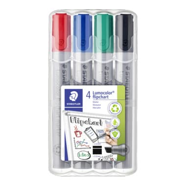 Staedtler Flipchartmarker Lumocolor 2-5mm sort. 4 St.