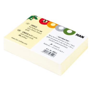 HAN Karteikarte A8 liniert gelb 100St