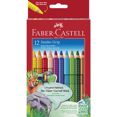 Faber-Castell Farbstift Jumbo GRIP farbig sort 12 St.