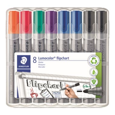 Staedtler Flipchartmarker Lumocolor sort 8St