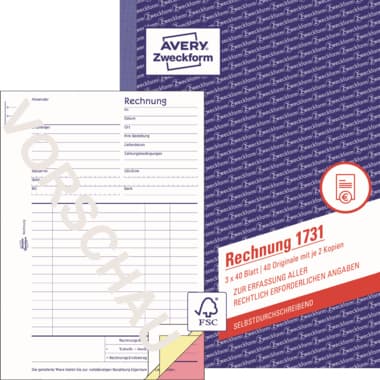 Avery Zweckform Rechnung DIN A5 3x40Blatt