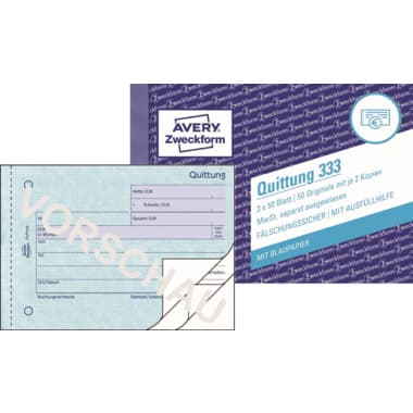Avery Zweckform Quittung DIN A6 quer 3x50Blatt