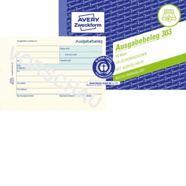 Avery Zweckf. Ausgabebeleg DIN A6 quer 50Blatt ge