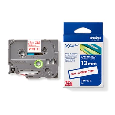 Brother Schriftband-Kassette 12mmx8m laminiert rt auf ws